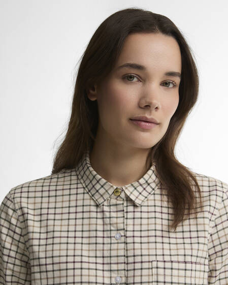 Woodside Tailored Long-Sleeved Shirt Birch Tattersall