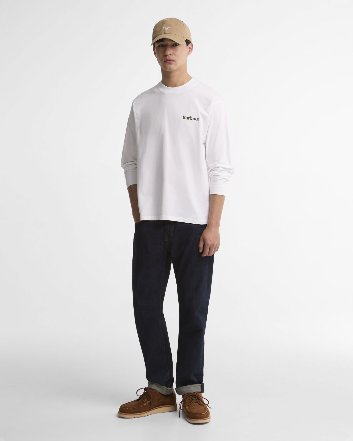 Bowery Oversized Graphic Long-Sleeved T-Shirt White