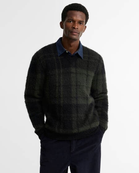 Hunham Tartan V-Neck Jumper Black