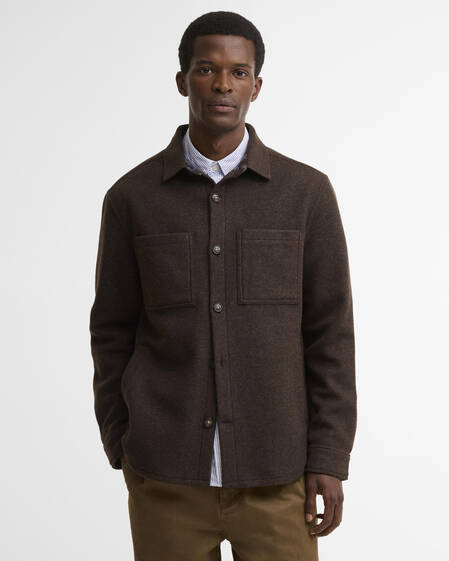 Barbour Overshirt Marltown Tailored aus Woll-Mix Dark Oak