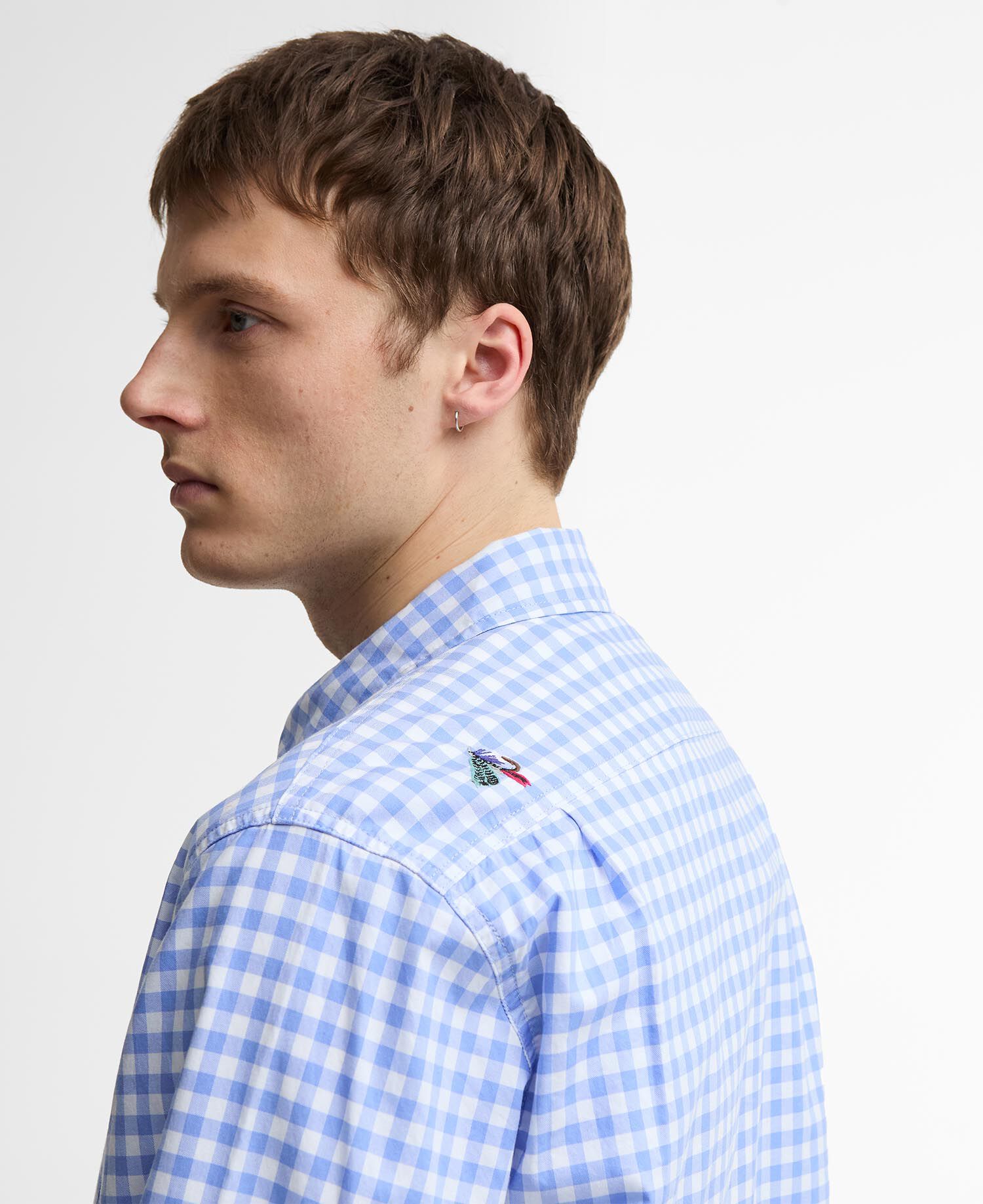 Paul Smith Loves Barbour Hemd Rawling Gingham Mid Blue
