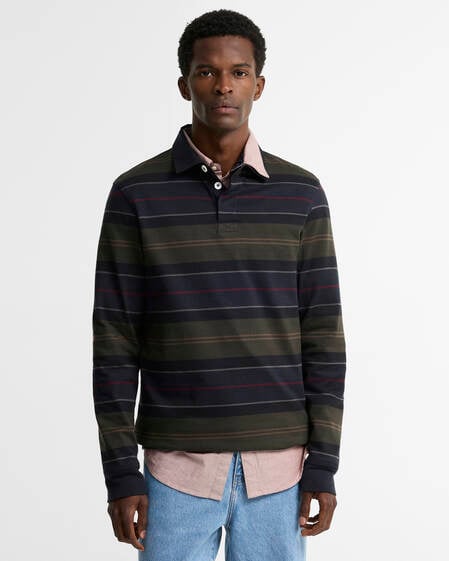 Frith Striped Rugby Shirt Navy