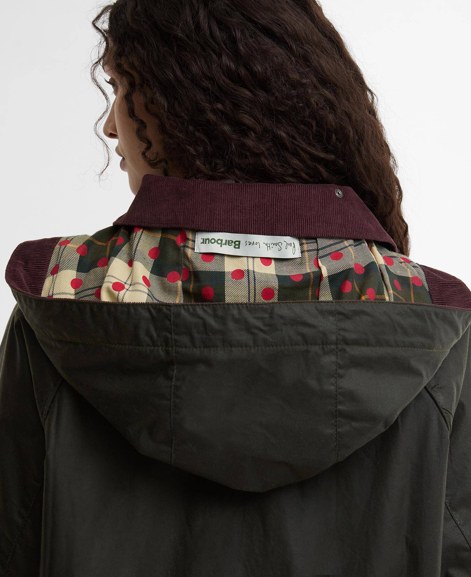 Paul Smith Loves Barbour Damen Wachsjacke Bedale Archive Olive/ Ancient/Winterberry image number 7