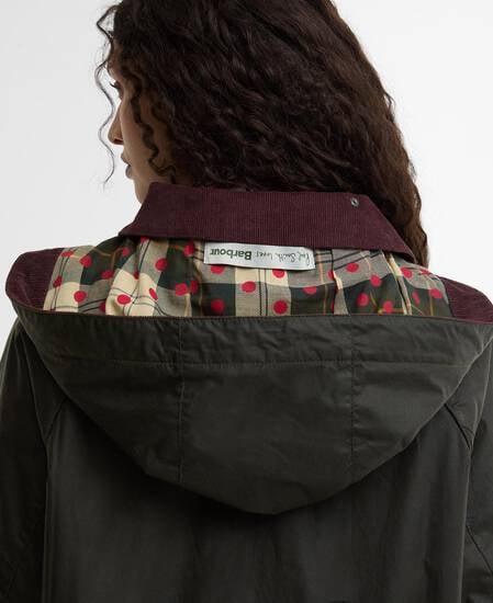 Paul Smith Loves Barbour Women's Bedale Waxed Jacket Archive Olive/ Ancient/Winterberry