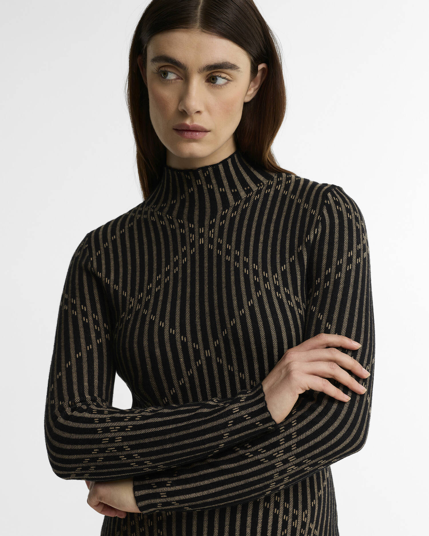 Adina Knitted Dress Black Multi image number 3