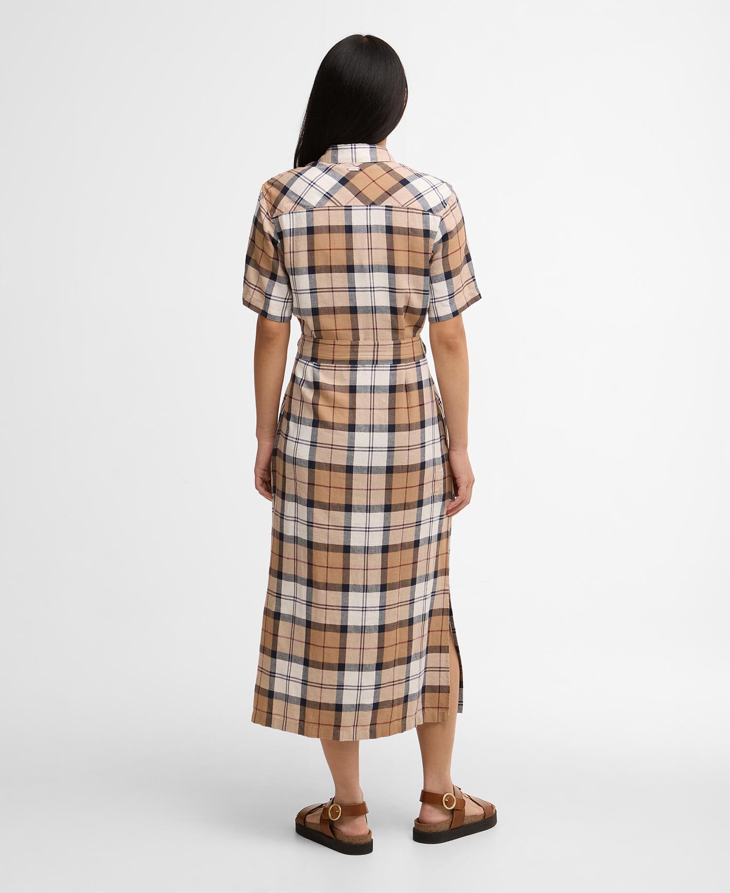 Abito midi in tartan Fern Hessian Tartan