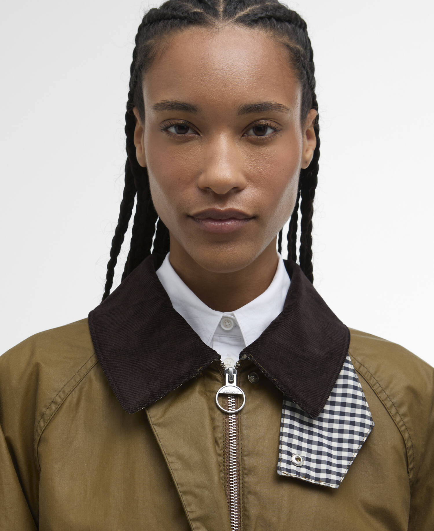 Wren Waxed Jacket Sand/Navy Gingham Check image number 3