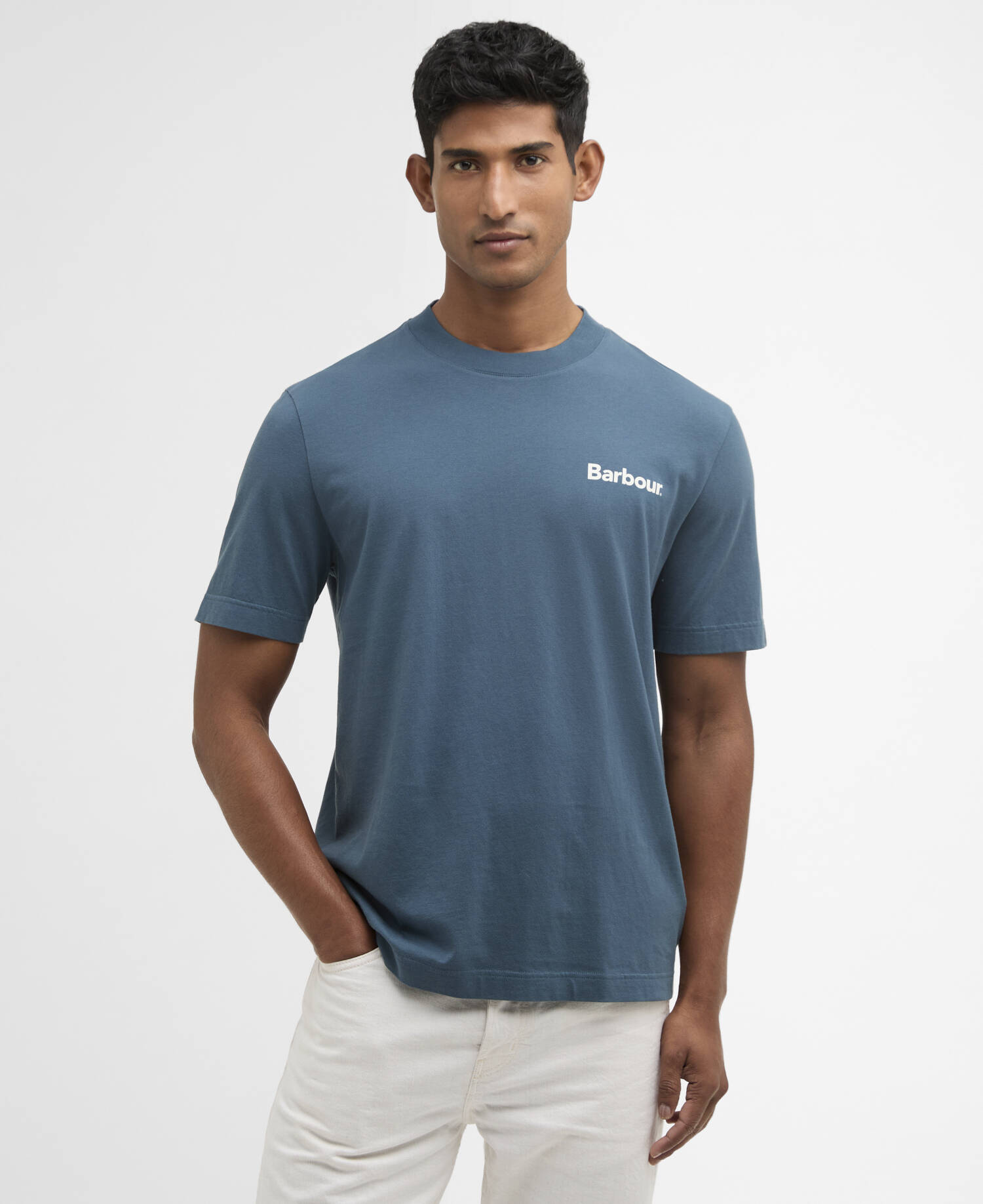 T-shirt con stampa Packling dalla vestibilit&agrave; comoda Dusk Blue image number 0