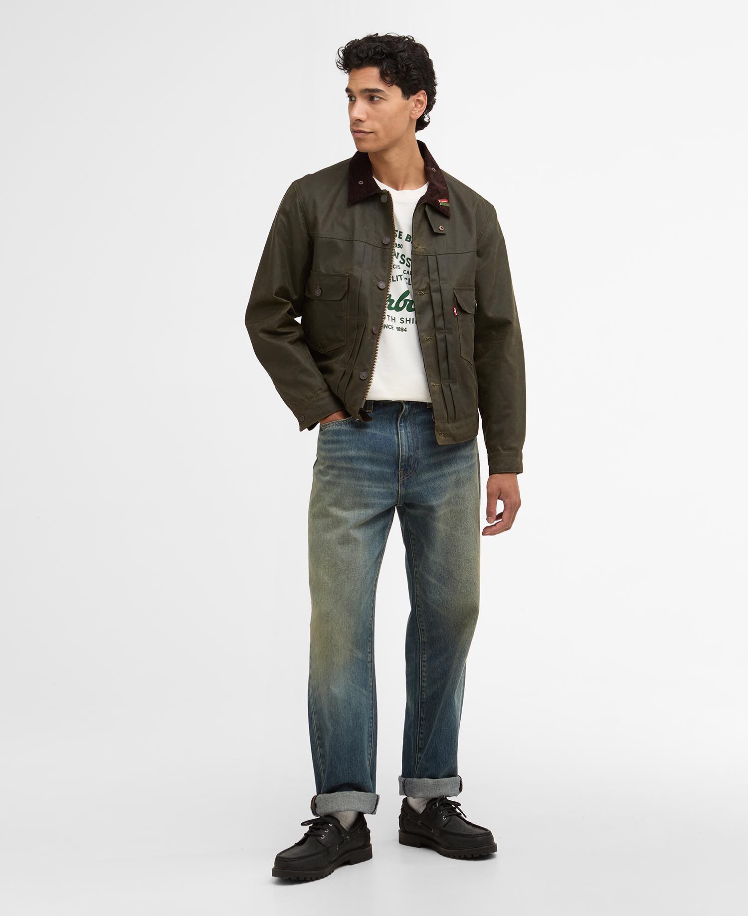 Barbour x Levi's 568&trade; Loose Jeans Dark Worn