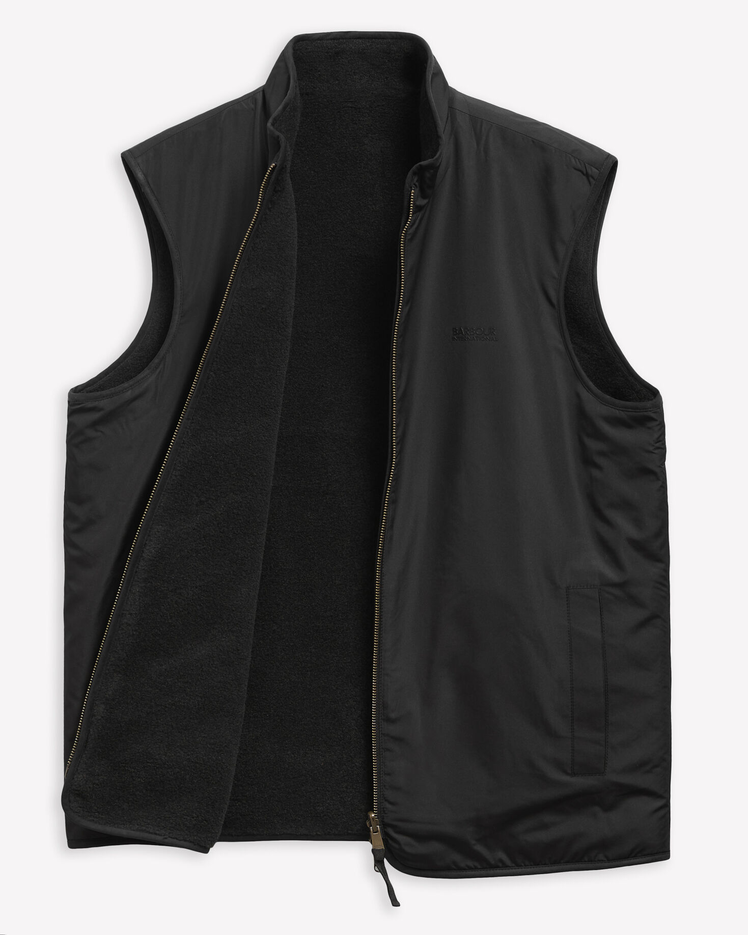 Gilet reversibile in pile Dark Black
