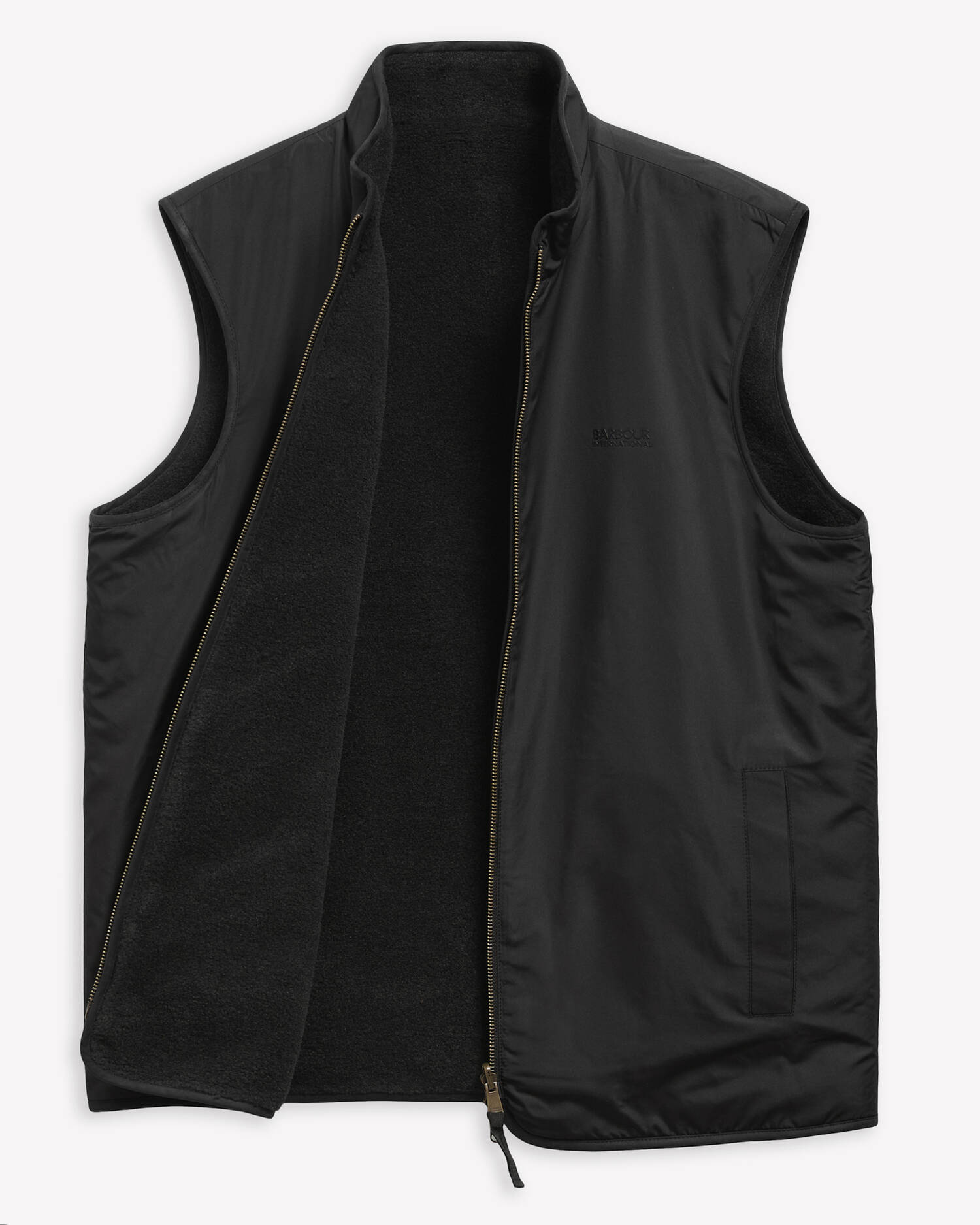 Gilet reversibile in pile Dark Black image number 6