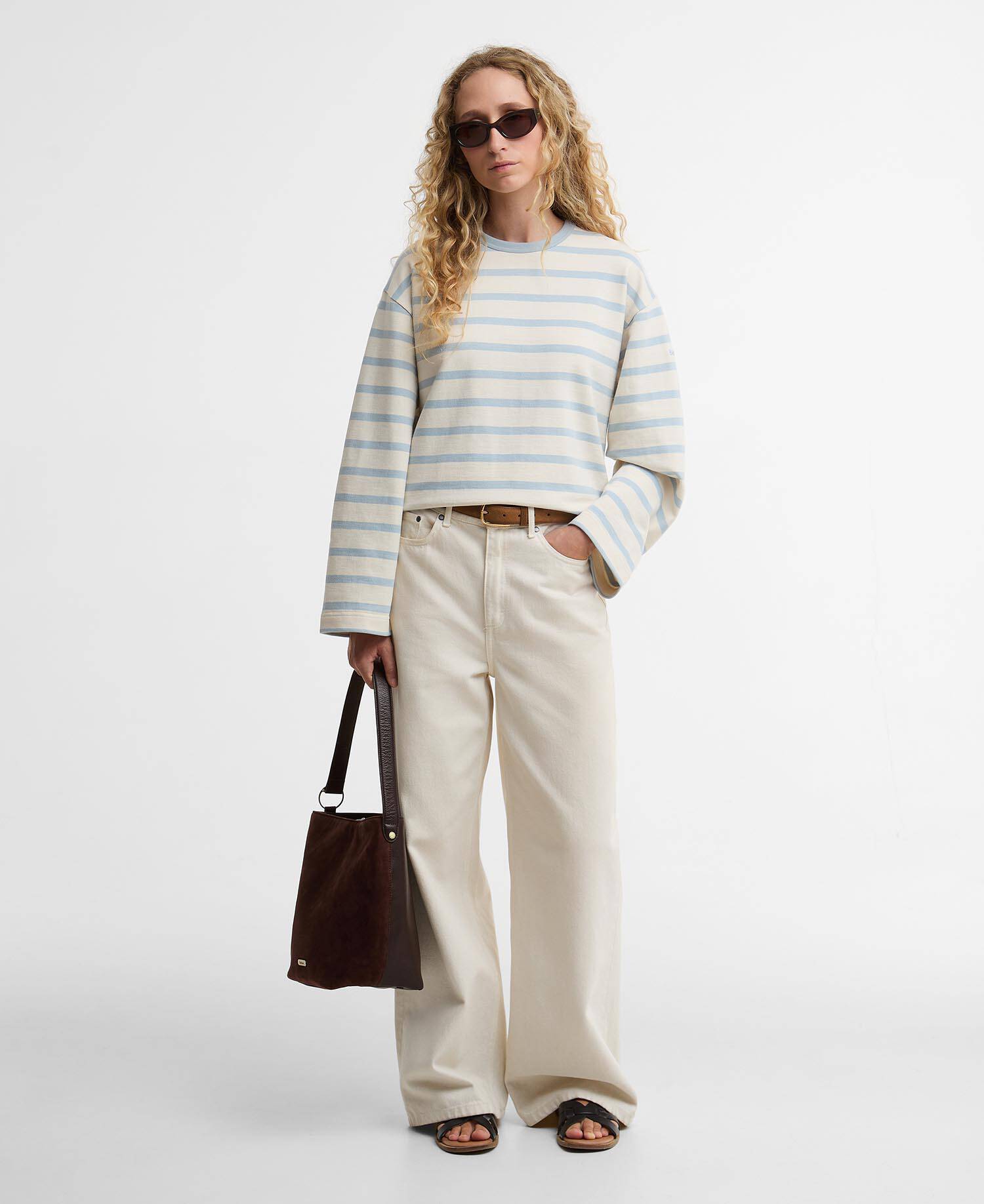 Sweatshirt Fawley Striped Original Ecru/Celestial Blue Stripe image number 1