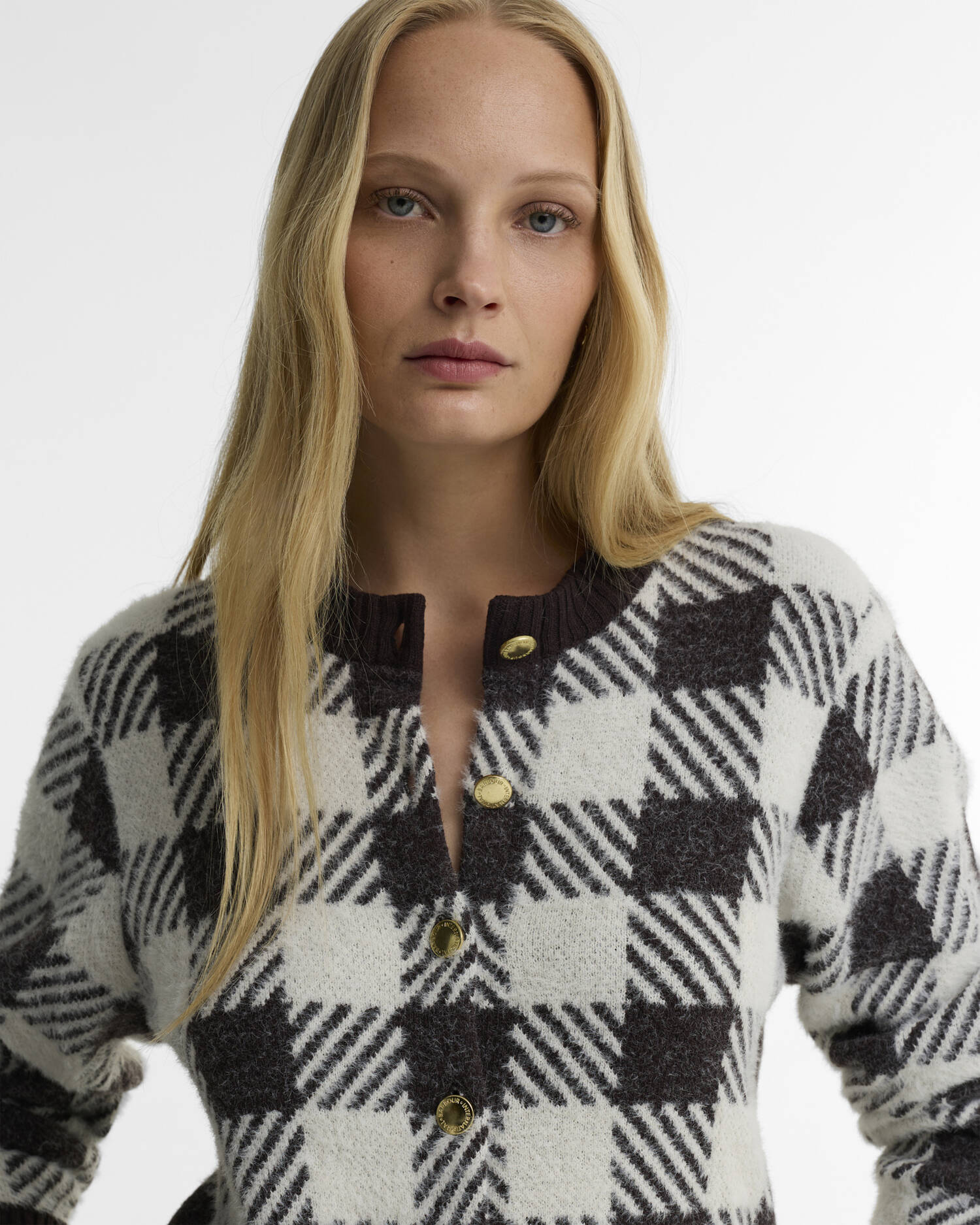 Cardigan a quadretti Halina. Truffle Multi image number 3