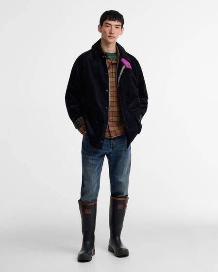 Paul Smith Loves Barbour Cord Beaufort Casual Jacket Dk Navy