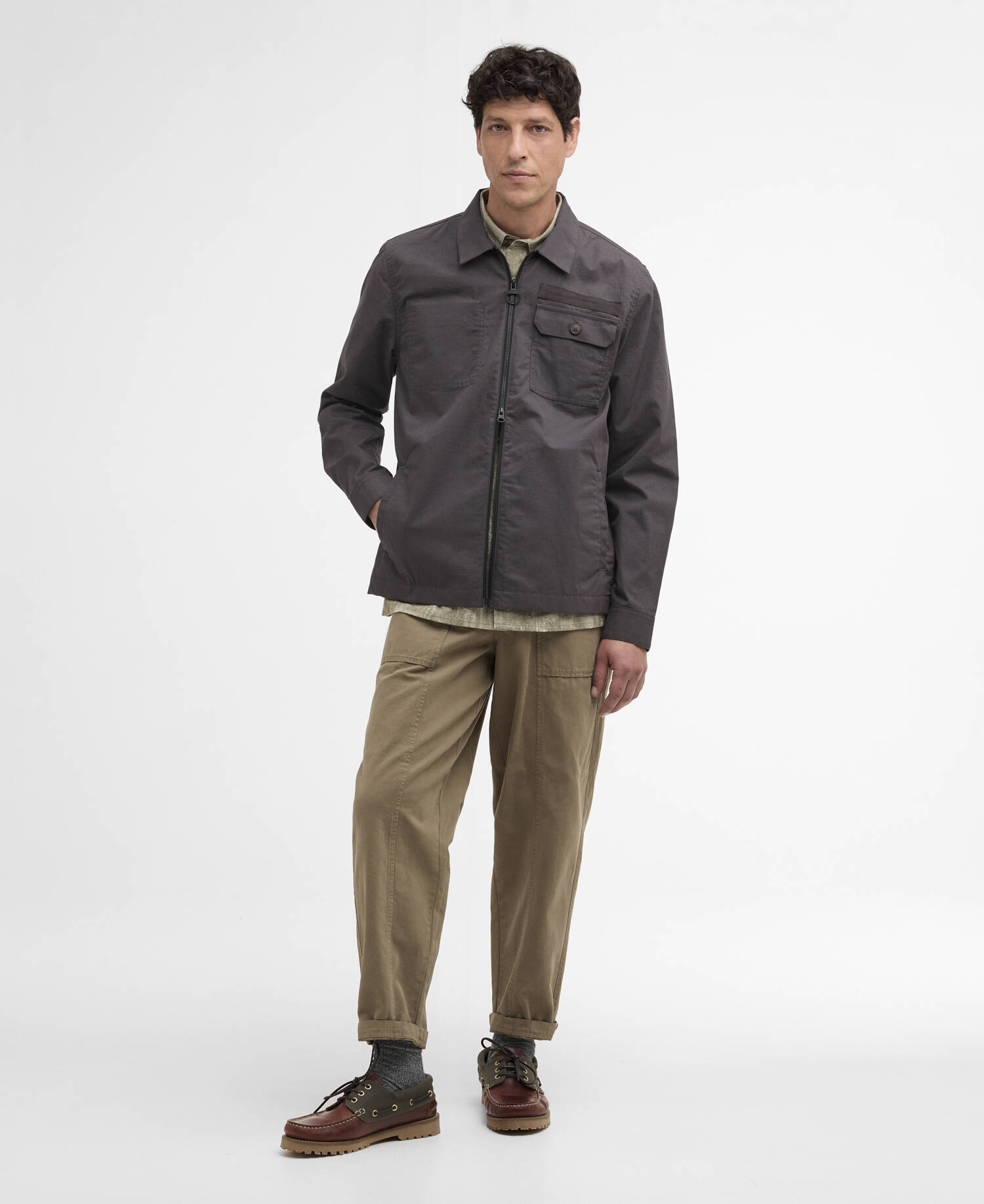 Crail Wax Ripstop Overshirt Asphalt image number 1