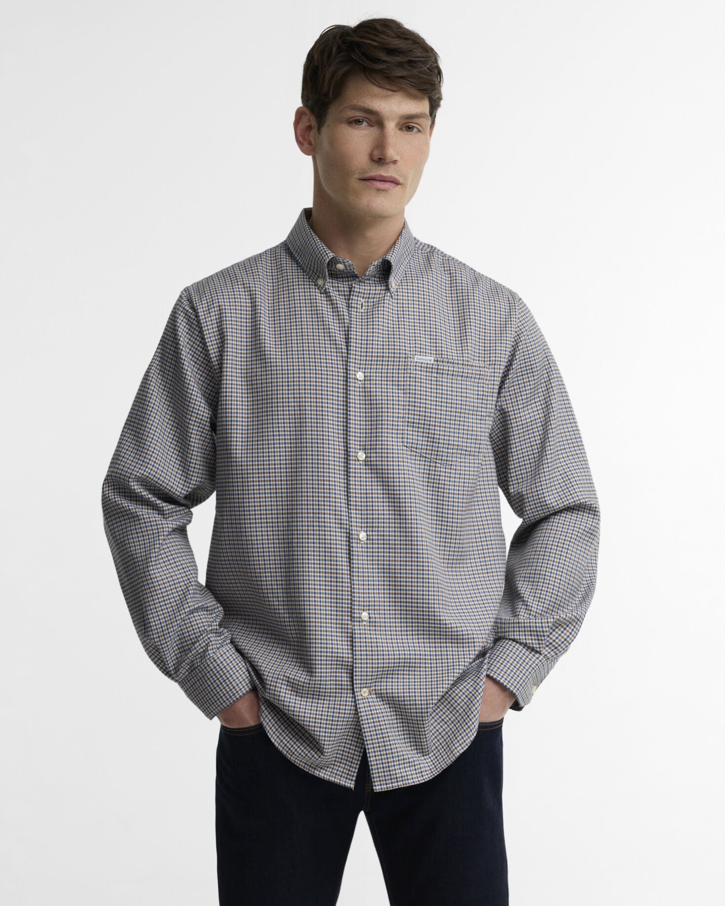 Barnard Thermo Weave Regular-Fit Shirt Deep Blue