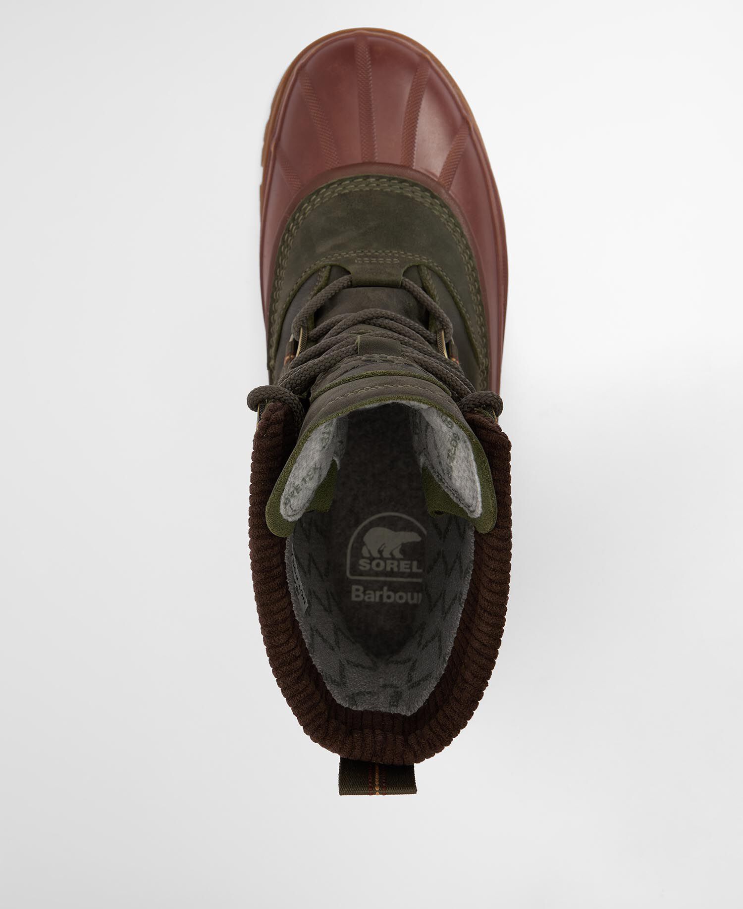 Barbour x SOREL Caribou Horizon GTX Waterproof Boots Olive / Dark Brown
