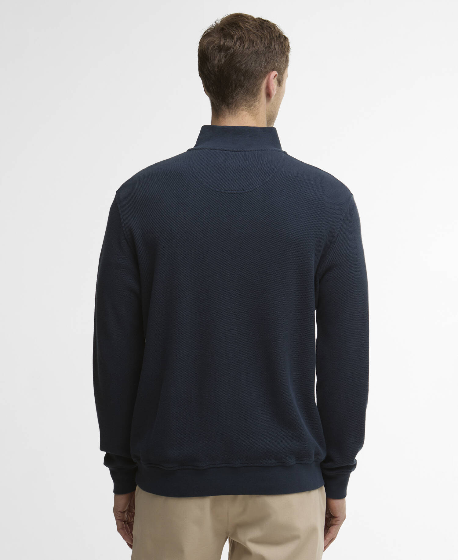 Pique Interlock Quarter-Zip Sweatshirt Navy image number 2