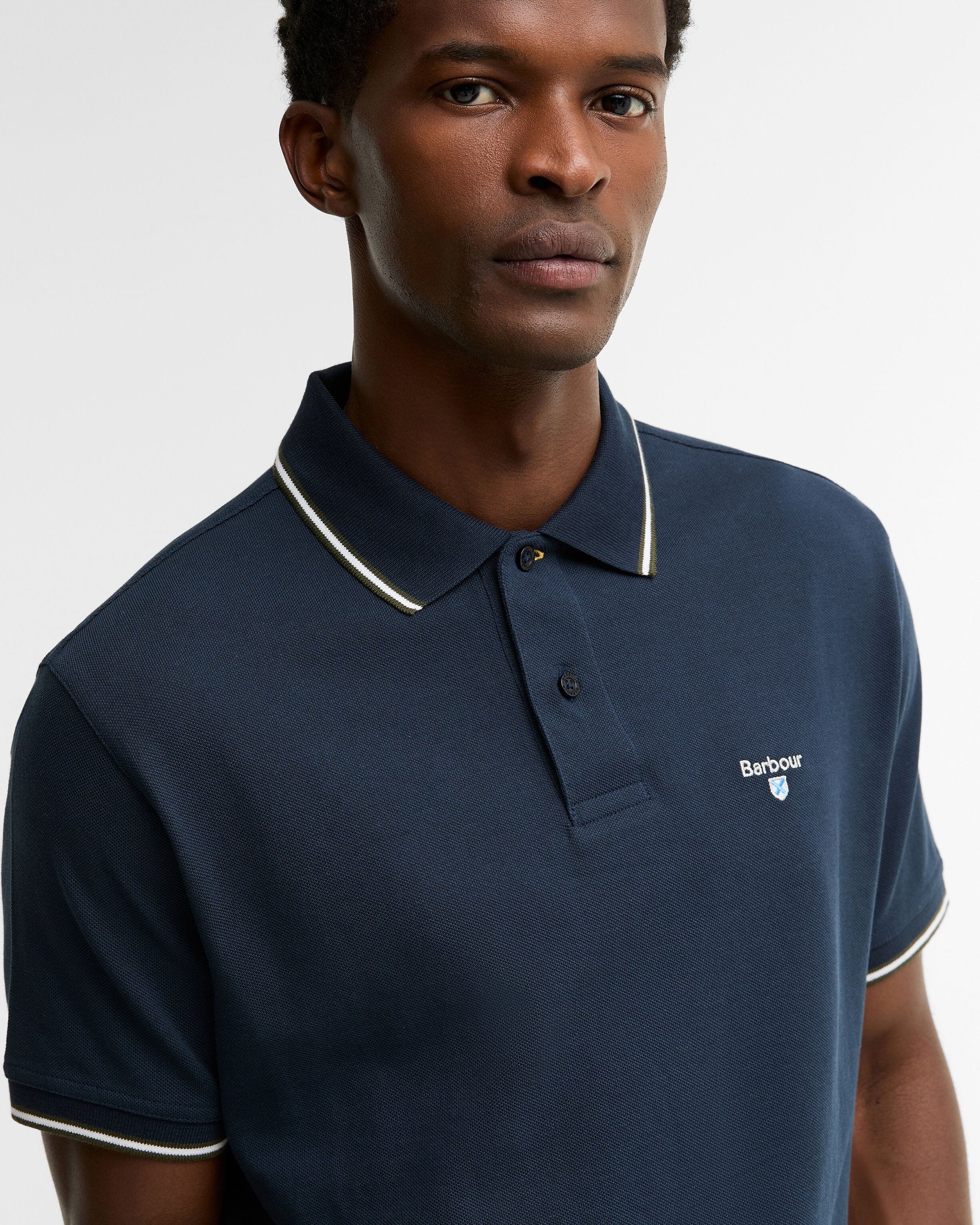 Fielding Tailored Short-Sleeved Polo Shirt Navy
