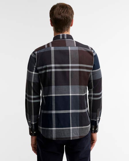 Camicia Dunoon a maniche lunghe dalla vestibilit&agrave; leggermente aderente Midnight Oak Tartan