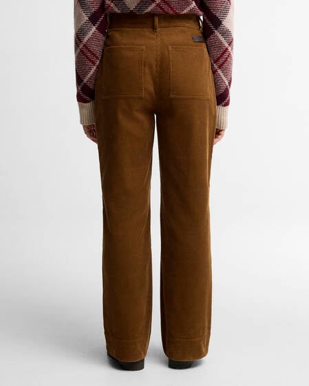Pantaloni svasati Emmy a coste Tan