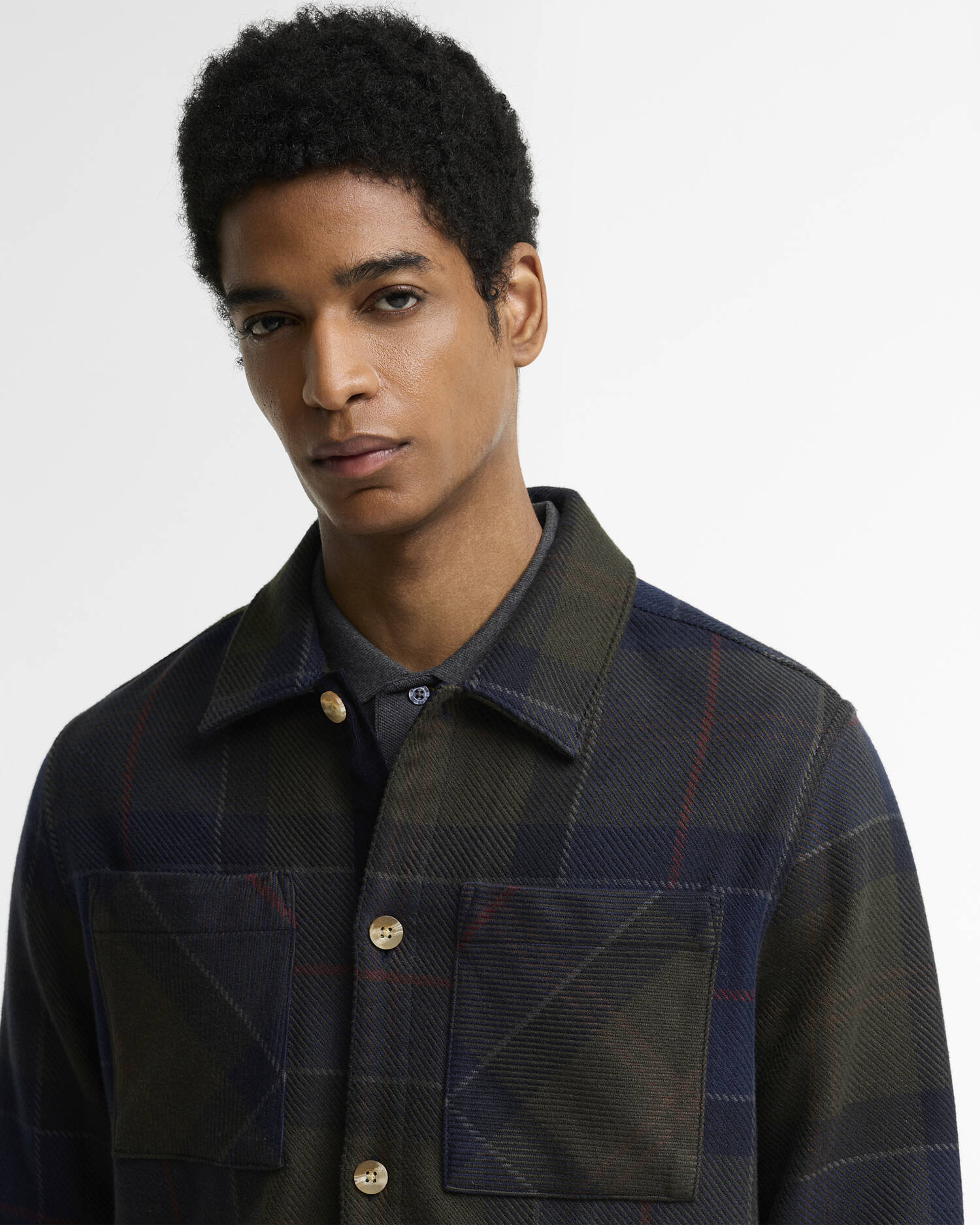 Overshirt in tartan oversize Shadow Classic Tartan image number 3