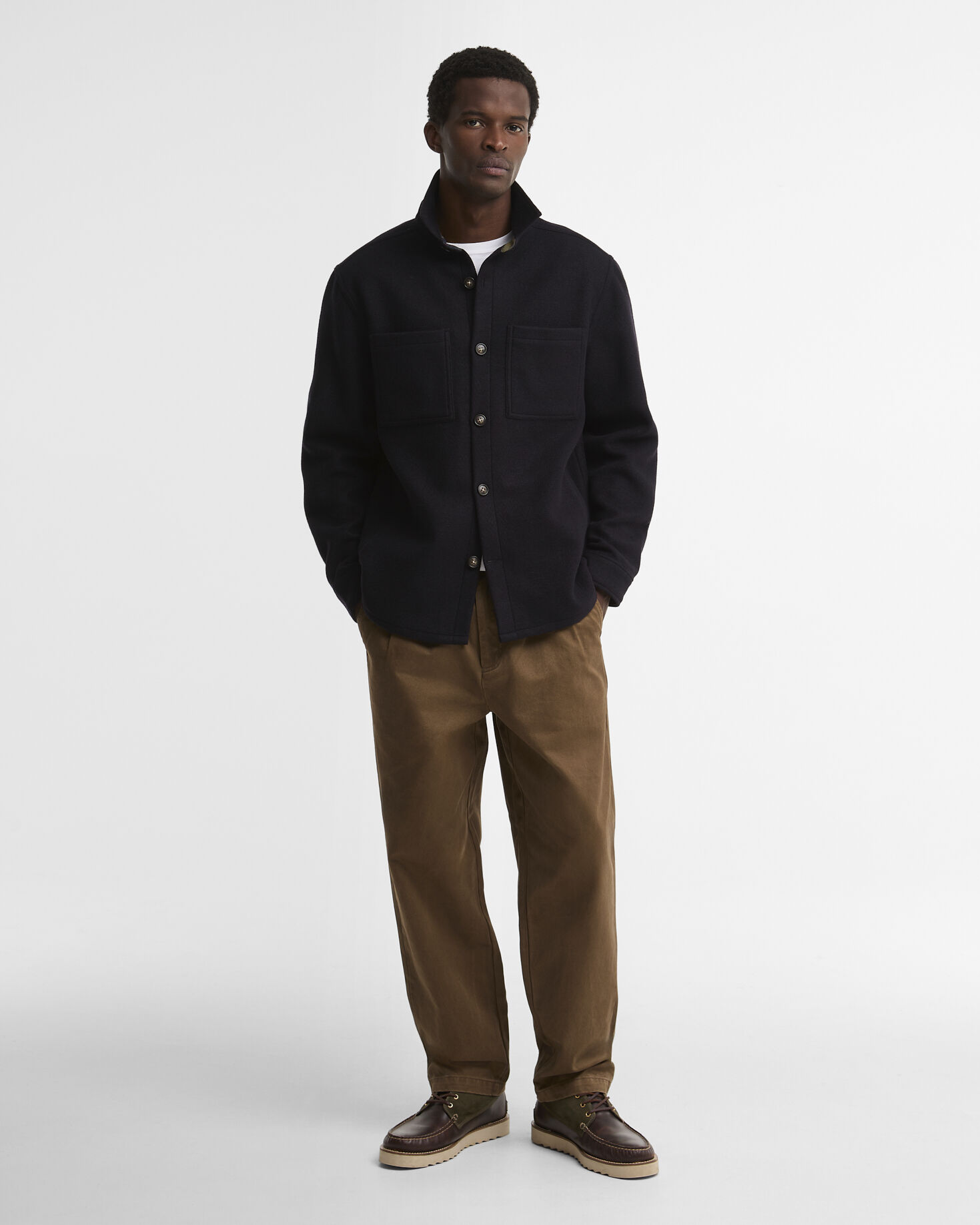 Overshirt misto lana Marltown leggermente aderente Navy Marl