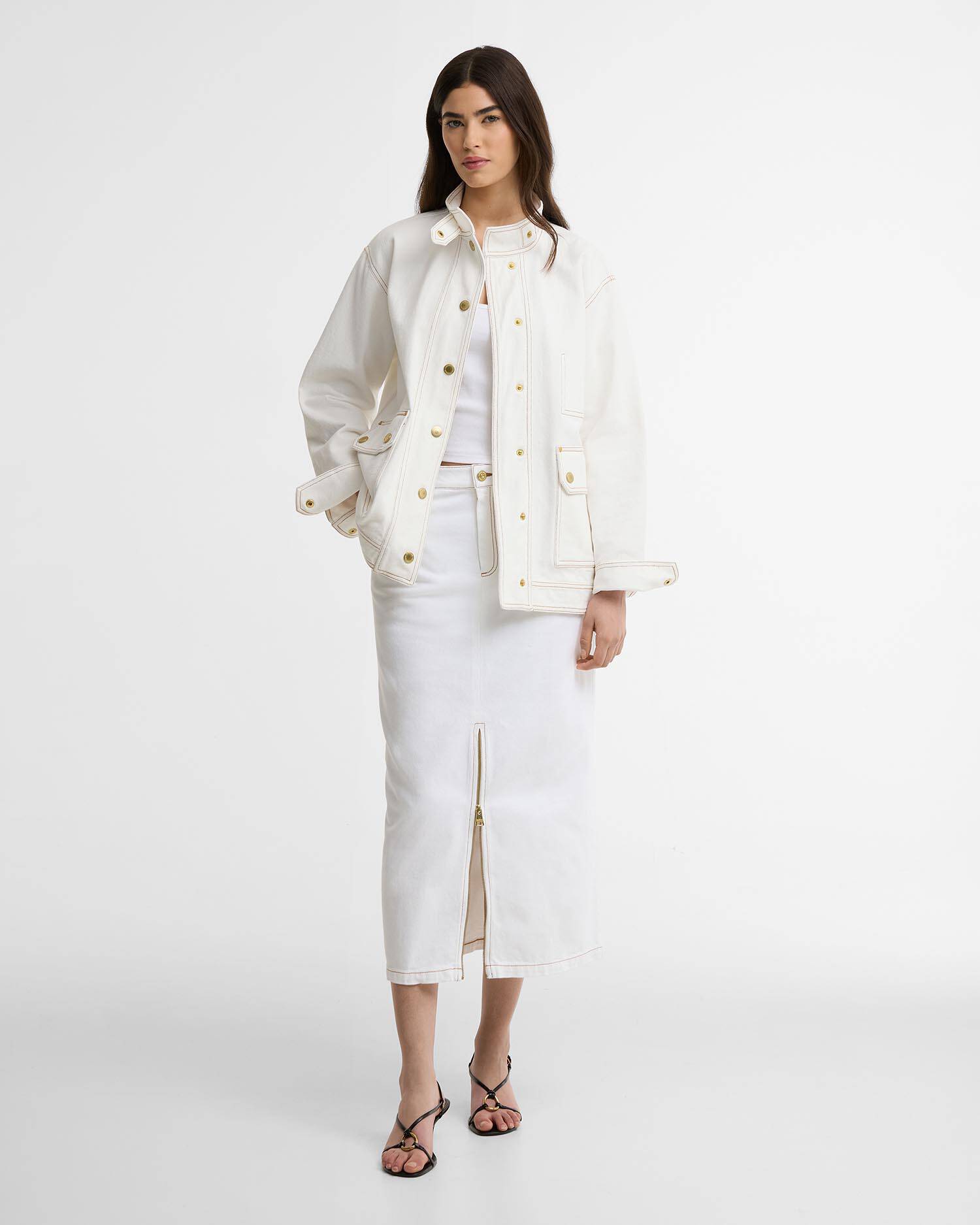 Kyla Denim Midi Skirt Denim White image number 0