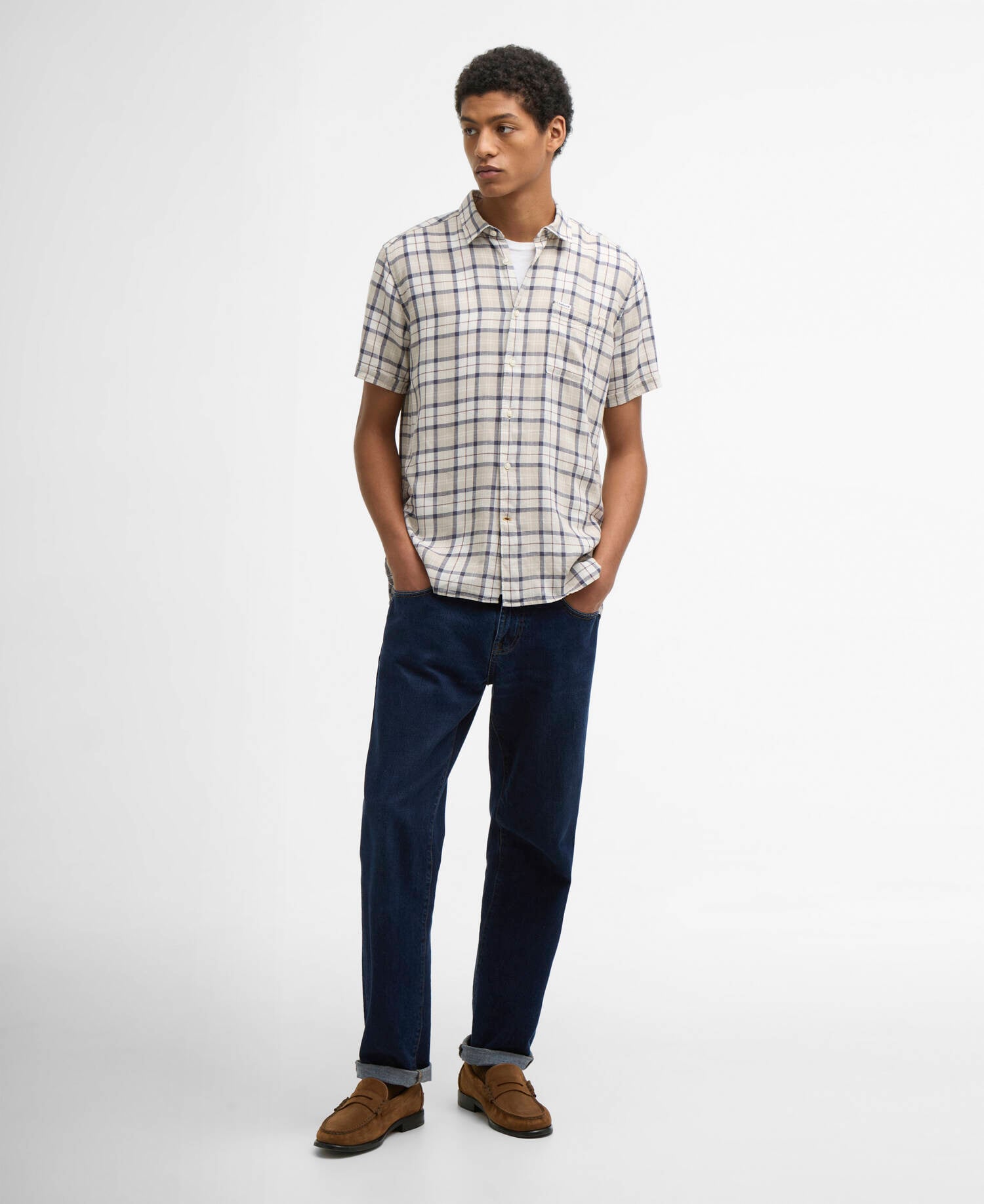 Midfield Tartan Regular Short-Sleeved Shirt Oban Mist Tartan image number 1