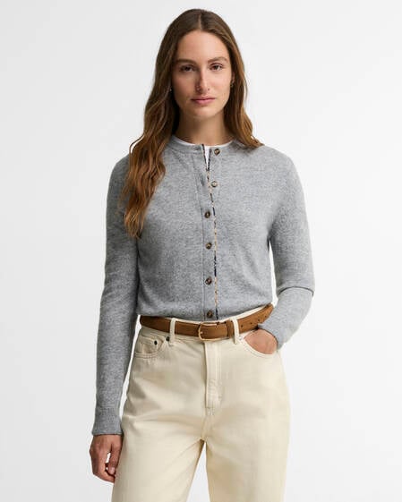 Cardigan Pendle Grey Marl/Birchwood Tartan