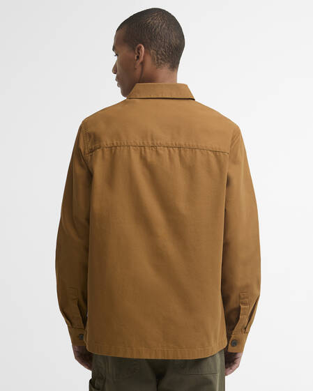 Barbour Overshirt Tartan Trimmed Washed Cinammon