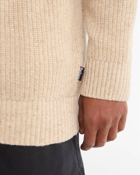 Barbour Wollpullover Essentials Fleck Pearl
