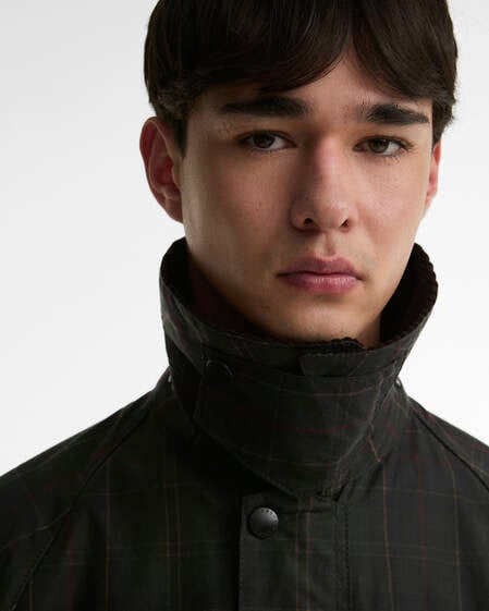 Tartan Oversized Bedale Waxed Jacket Dark Classic