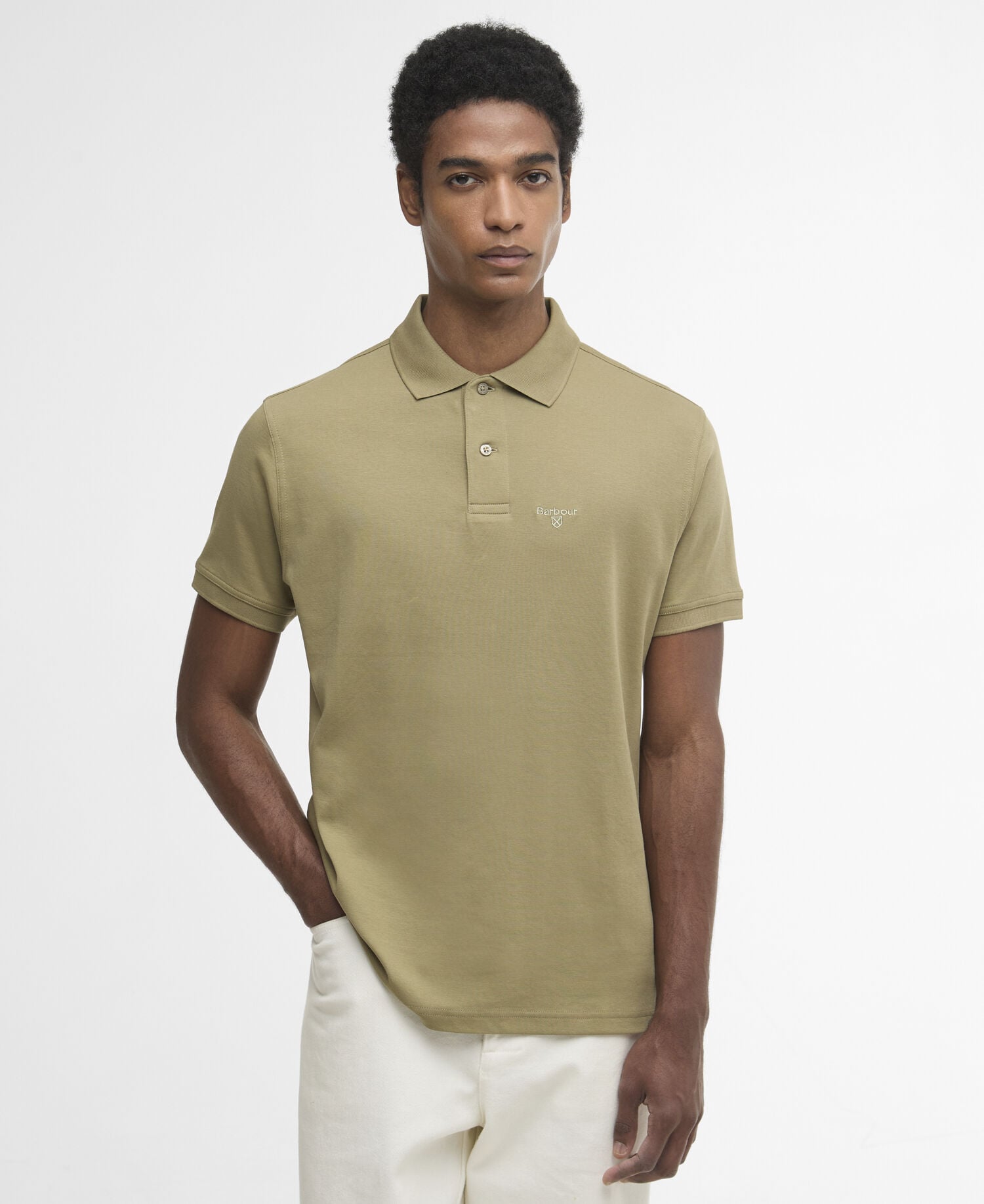 Polo Hylton a maniche corte Bleached Olive