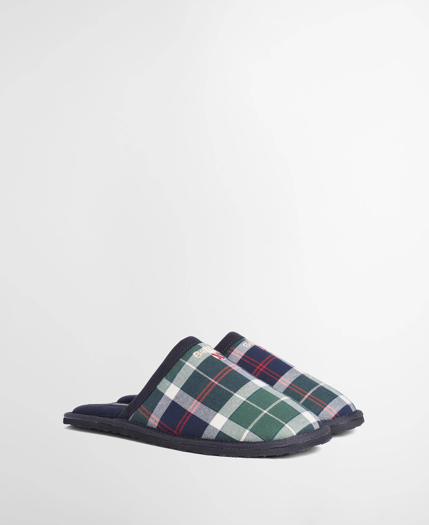 Everitt Tartan Slippers Evergreen Festive Tartan image number 1