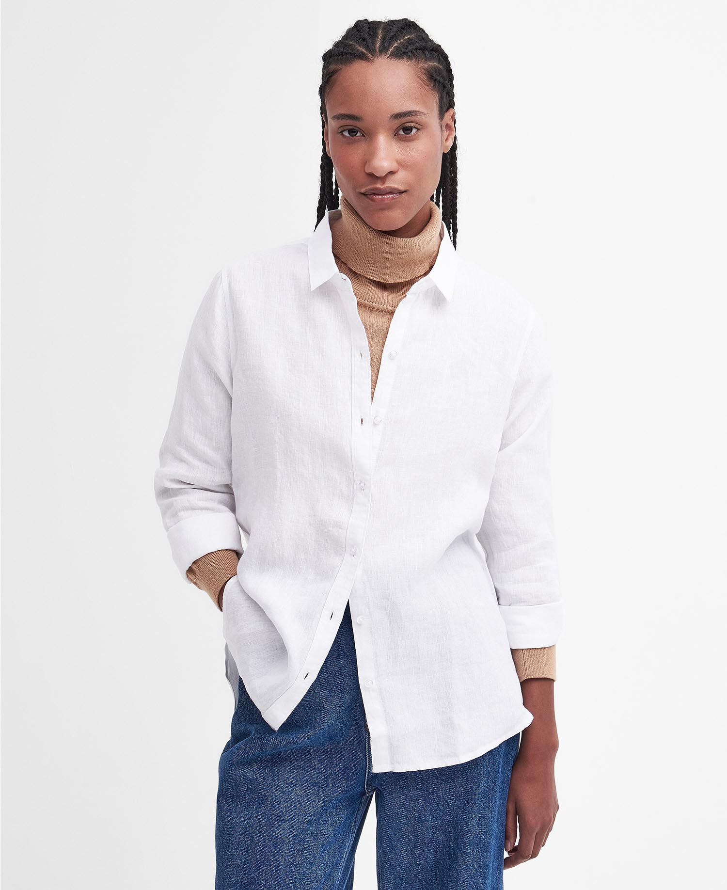 Marine Relaxed Long-Sleeved Shirt White