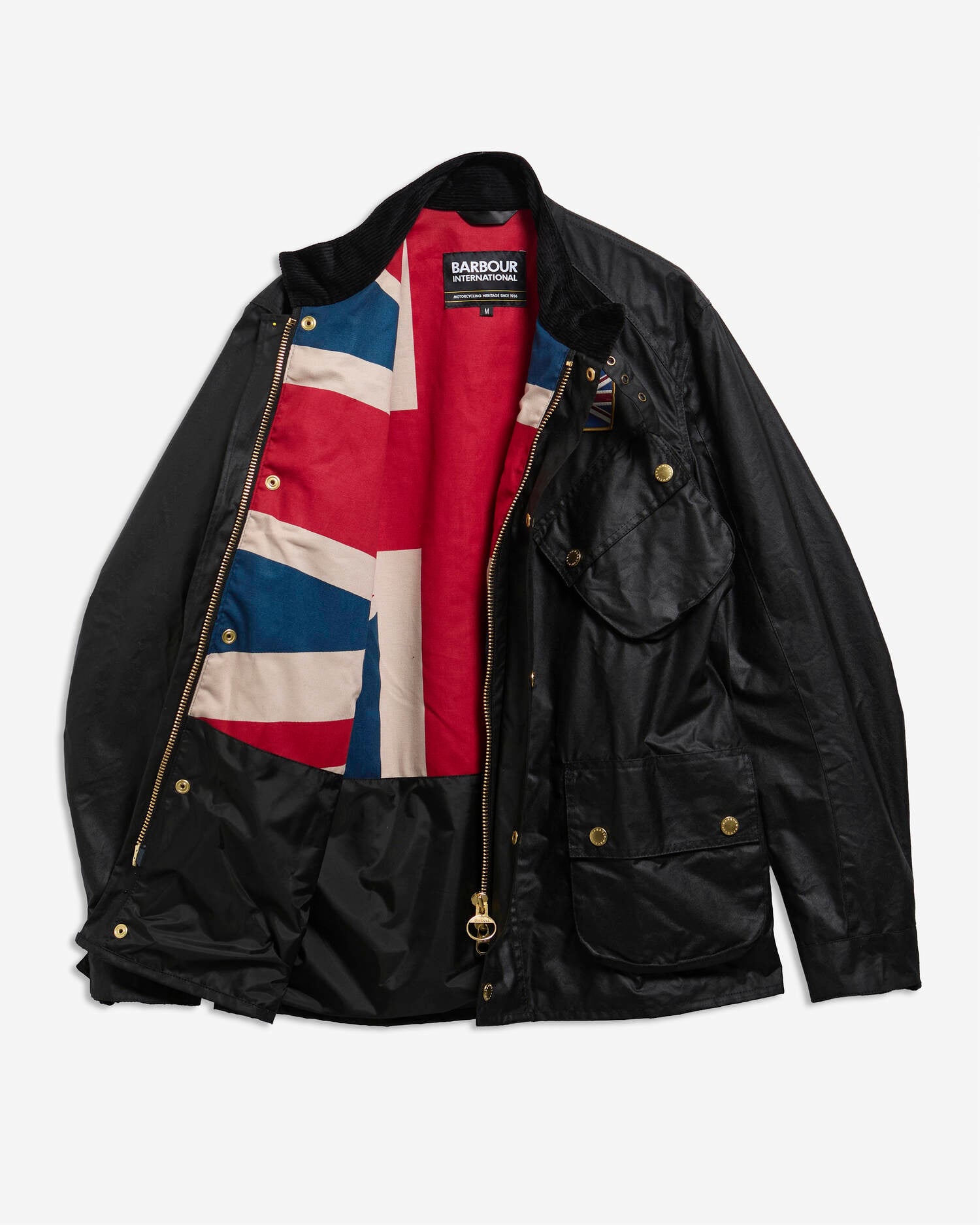 Union Jack International Waxed Jacket Classic Black image number 7