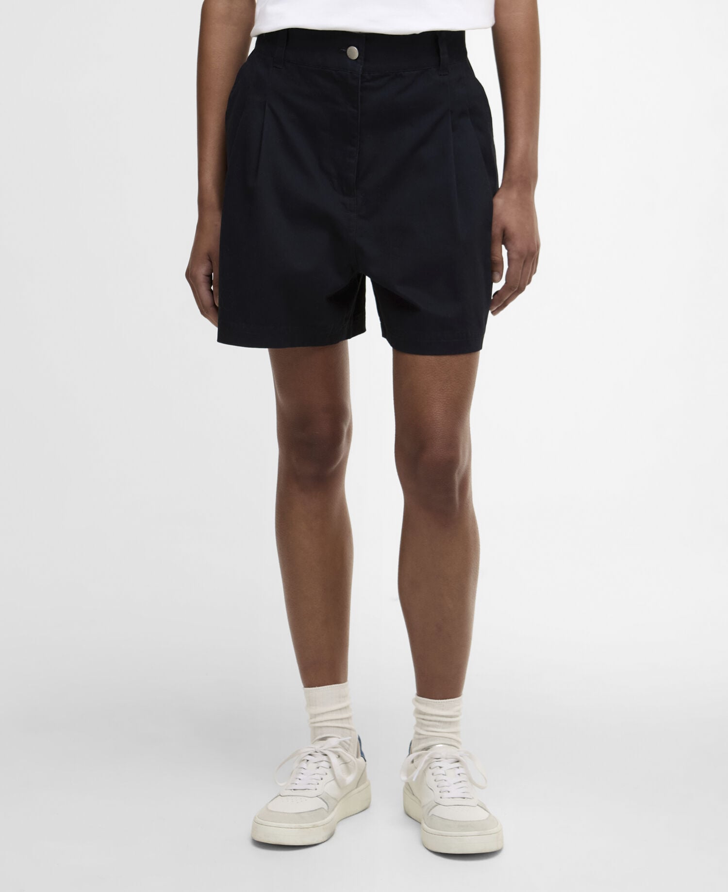 Fern Pleated Shorts Navy