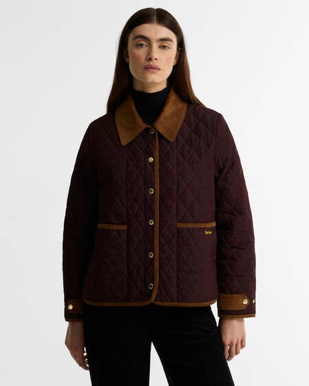 Ainsdale Patchwork Quilted Jacket Fig/Muted