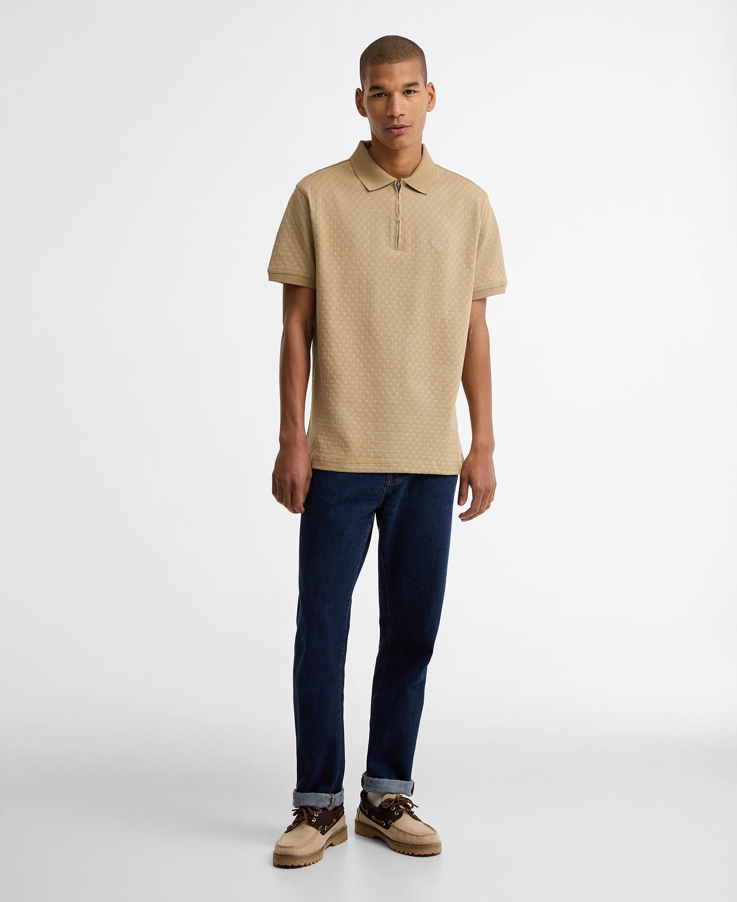 Hockham Tailored Polo Shirt Washed Stone
