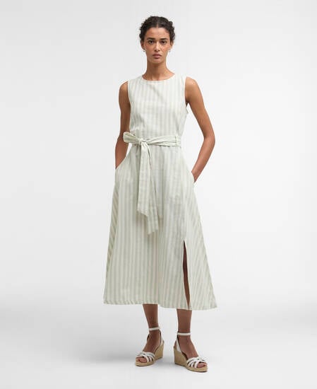 Inez Striped Midi Dress Spearmint Stripe