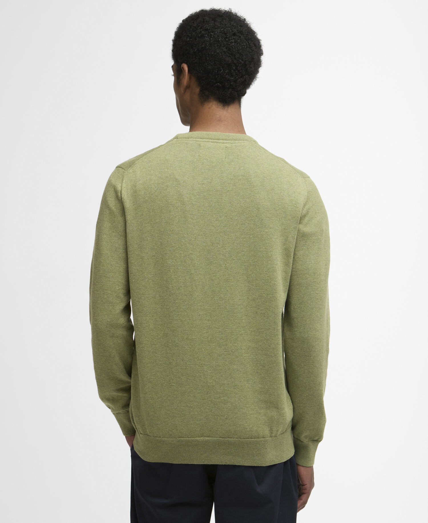 Pima Cotton Crew Neck Jumper Laurel Green