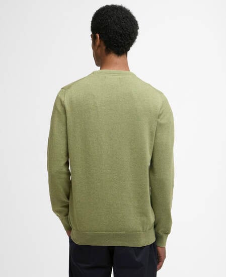 Pima Cotton Crew Neck Jumper Laurel Green