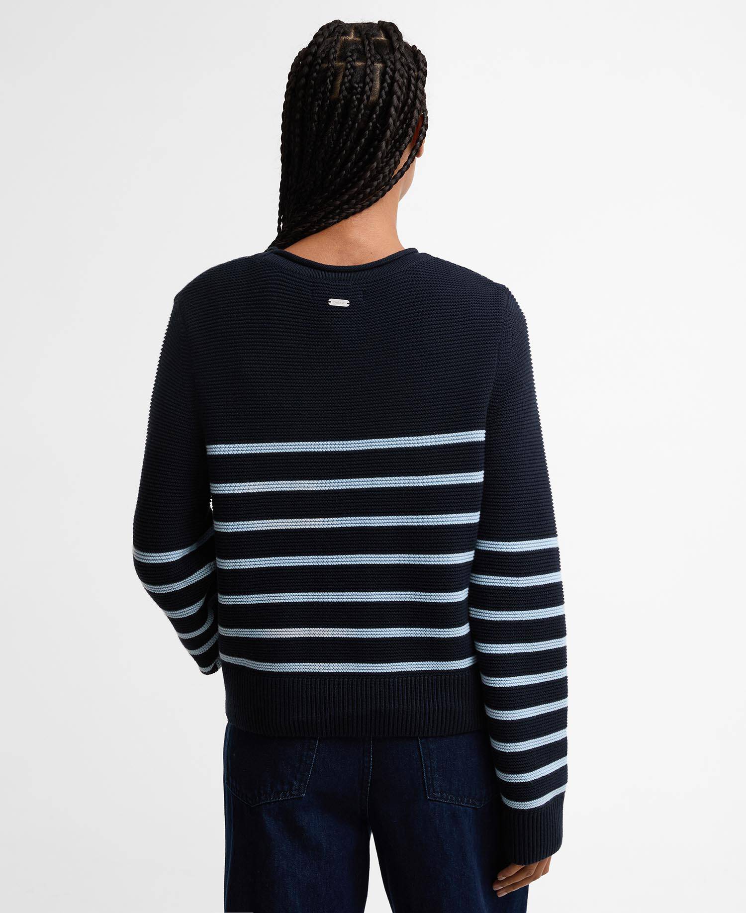 Hinton Striped Crew Neck Jumper Dark Navy Stripe image number 2