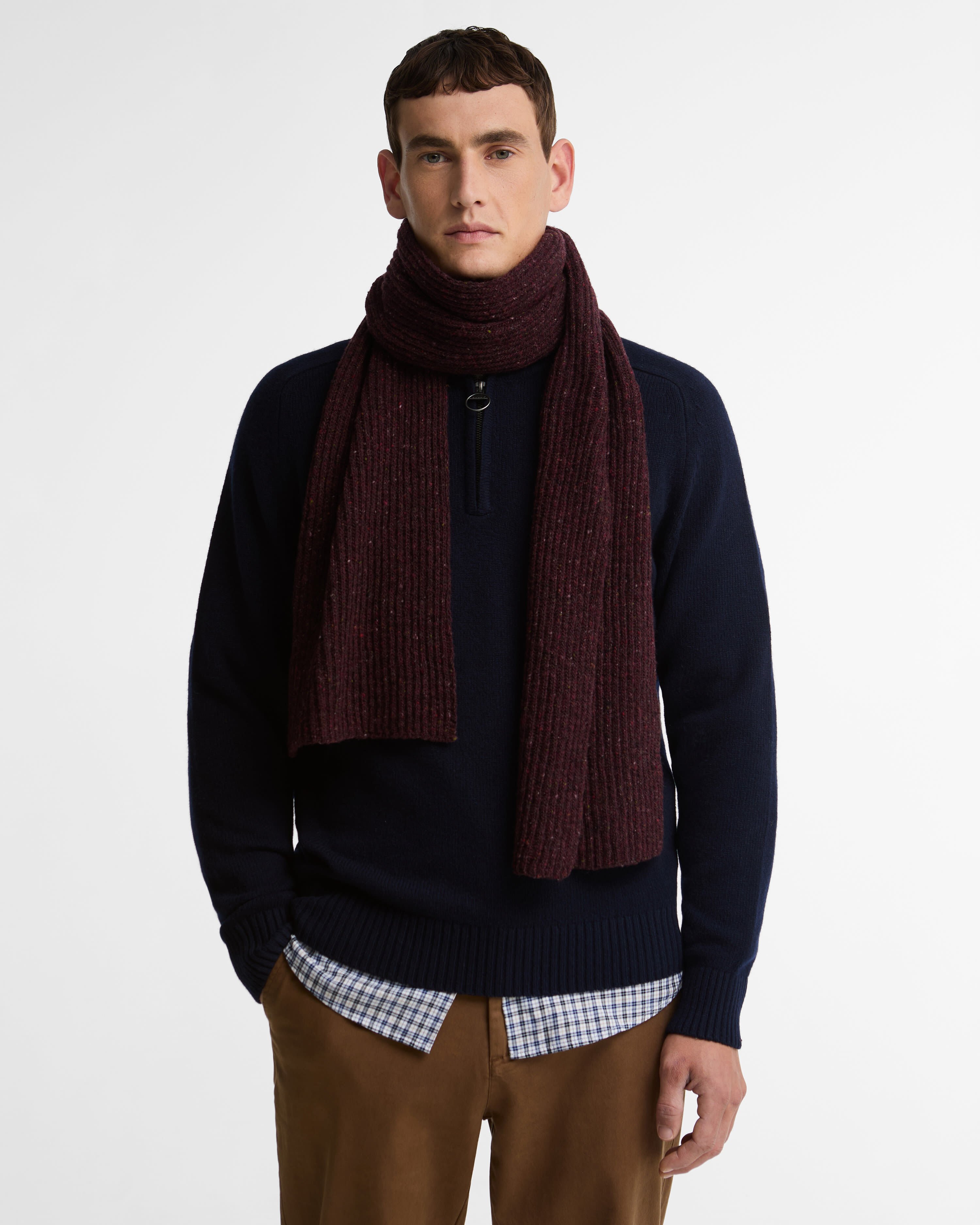 Donegal Tweed Made in Scotland Scarf Merlot