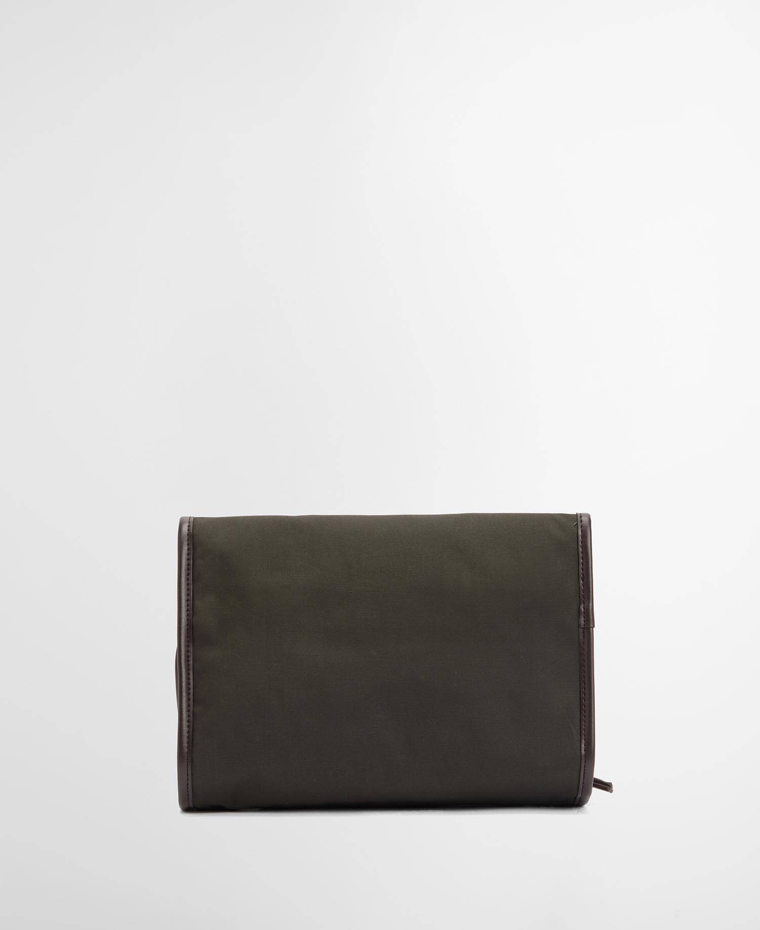 Waxed Hanging Washbag Olive/Beacon image number 2