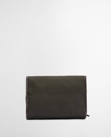 Waxed Hanging Washbag Olive/Beacon