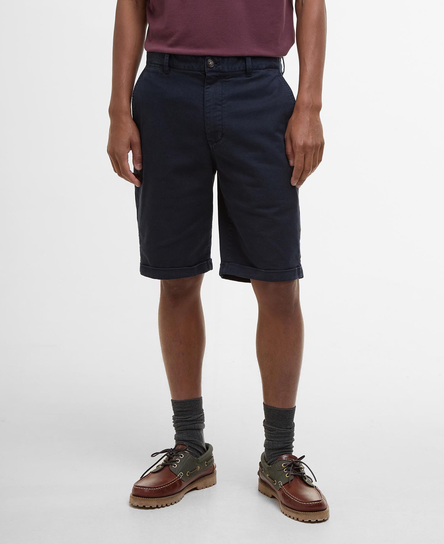 Washed Twill Chino Shorts Dark Navy