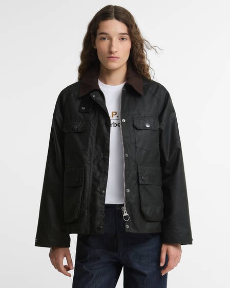 Barbour x A.P.C. Spey Waxed Jacket Sage