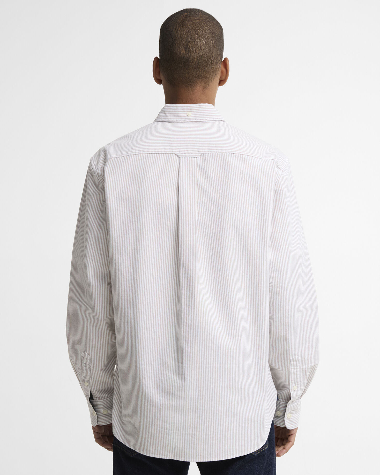 Striped Authentic-Fit Long-Sleeved Shirt Stone